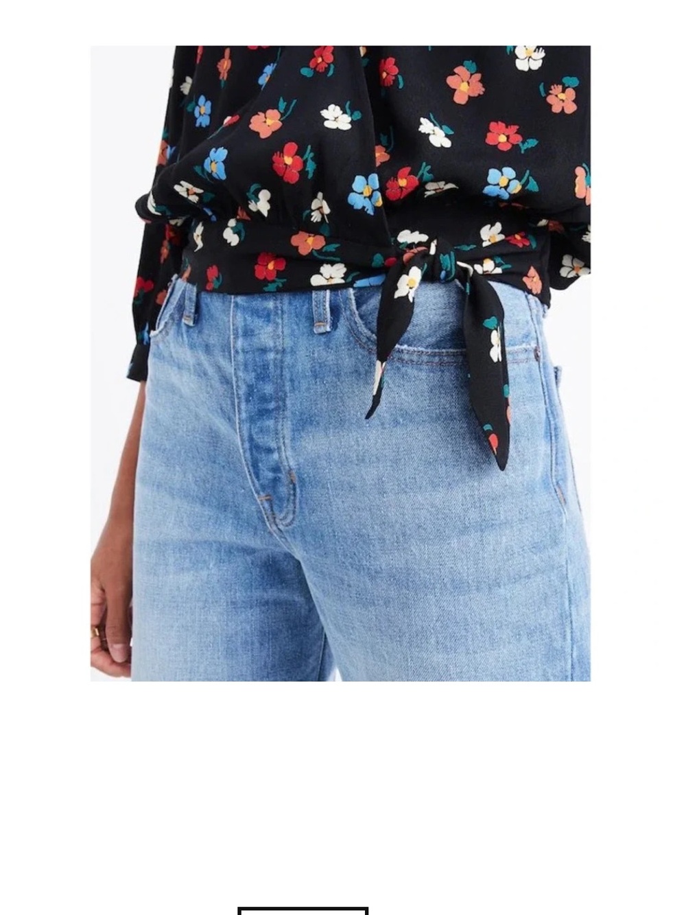 Madewell Black Floral Long-Sleeve Blouse - Picture 3 of 5